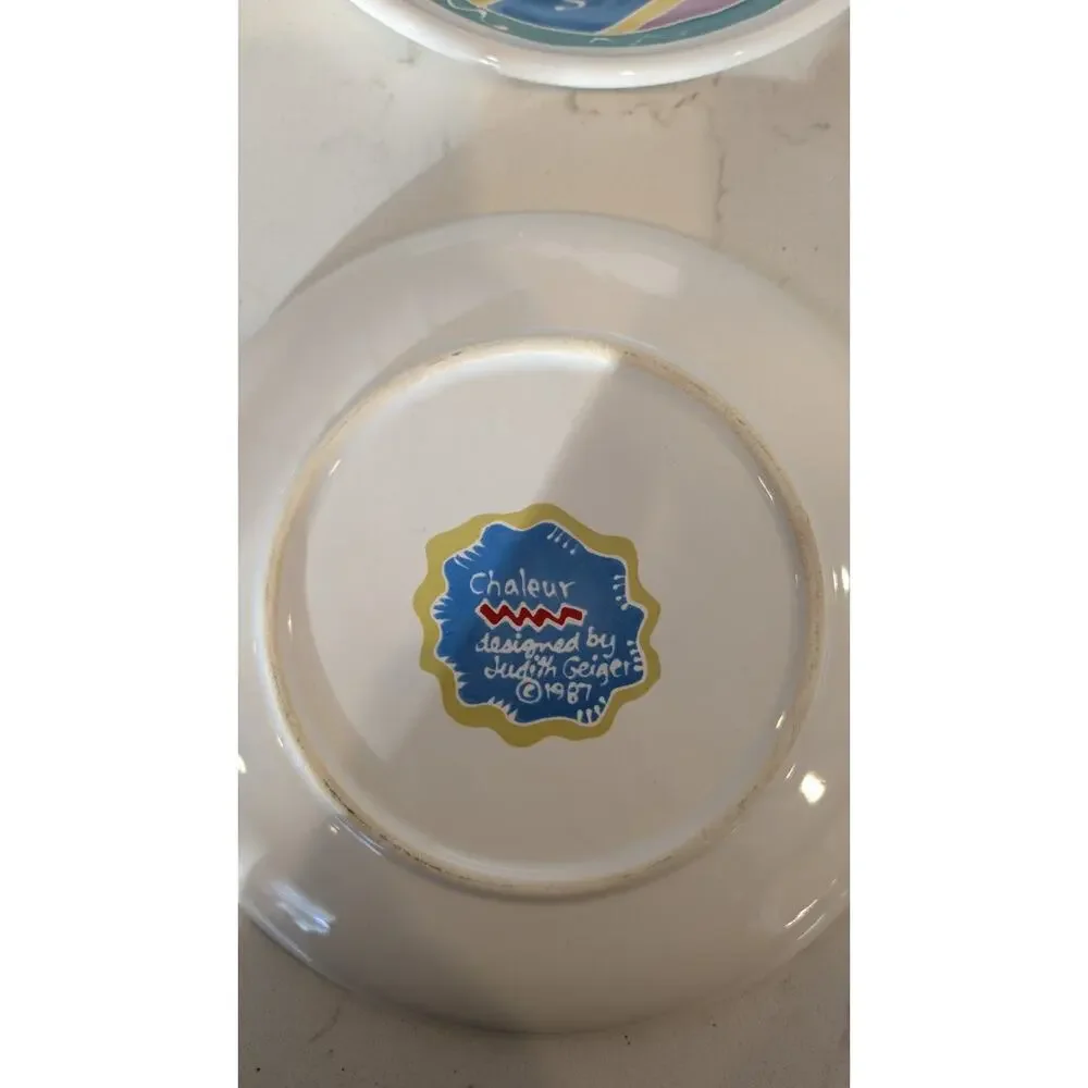1987 Chaleur Judith Geiger Set Of 6 Salad Plates 8